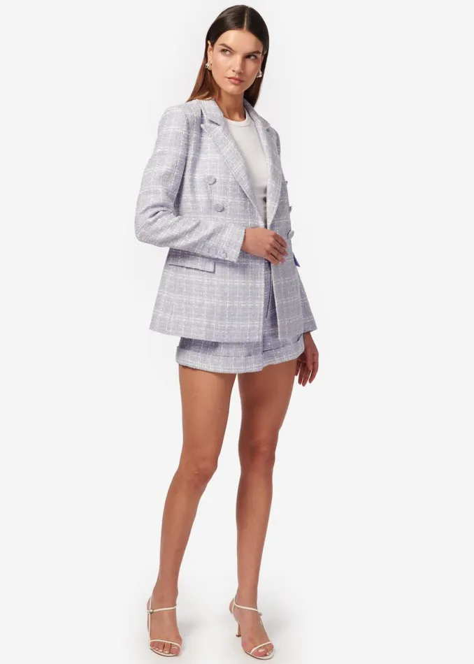 CAMI NYC Bottoms Women Casey Boucle Short WhiteDelphinium