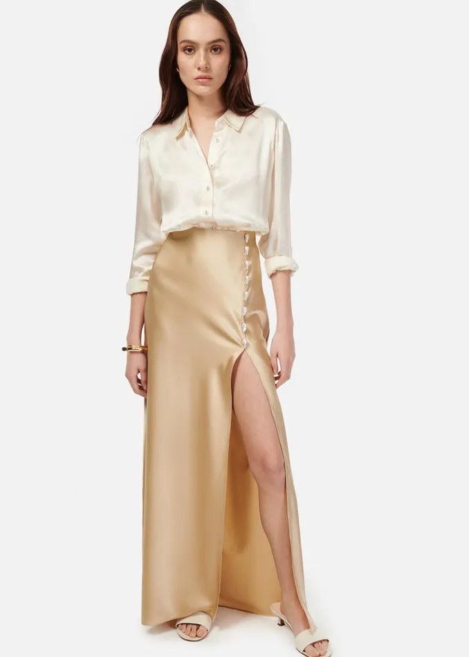 CAMI NYC Bottoms Women Nolee Slit Skirt Irish Cream