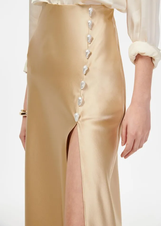 CAMI NYC Bottoms Women Nolee Slit Skirt Irish Cream