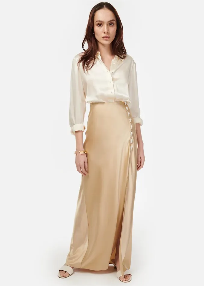 CAMI NYC Bottoms Women Nolee Slit Skirt Irish Cream