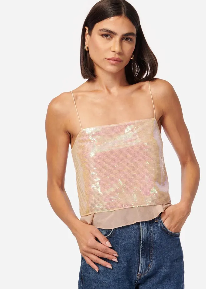 CAMI NYC Camisoles Women Jojo Sequin Camisole Opal Sequin