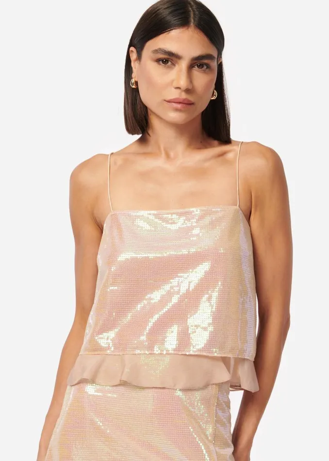 CAMI NYC Camisoles Women Jojo Sequin Camisole Opal Sequin