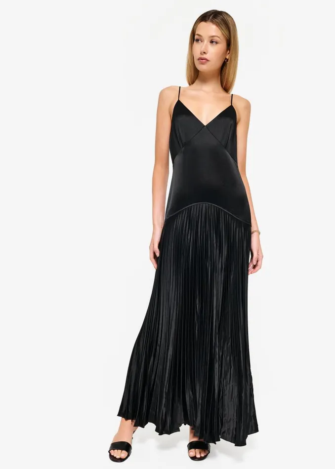 CAMI NYC Dresses Women Jennelyn Pleated Gown Black