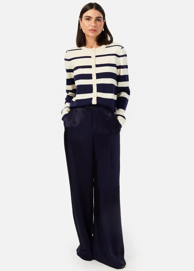 CAMI NYC Tops and Sweaters Women Kimbra Pearl Cardigan Shadow Stripe