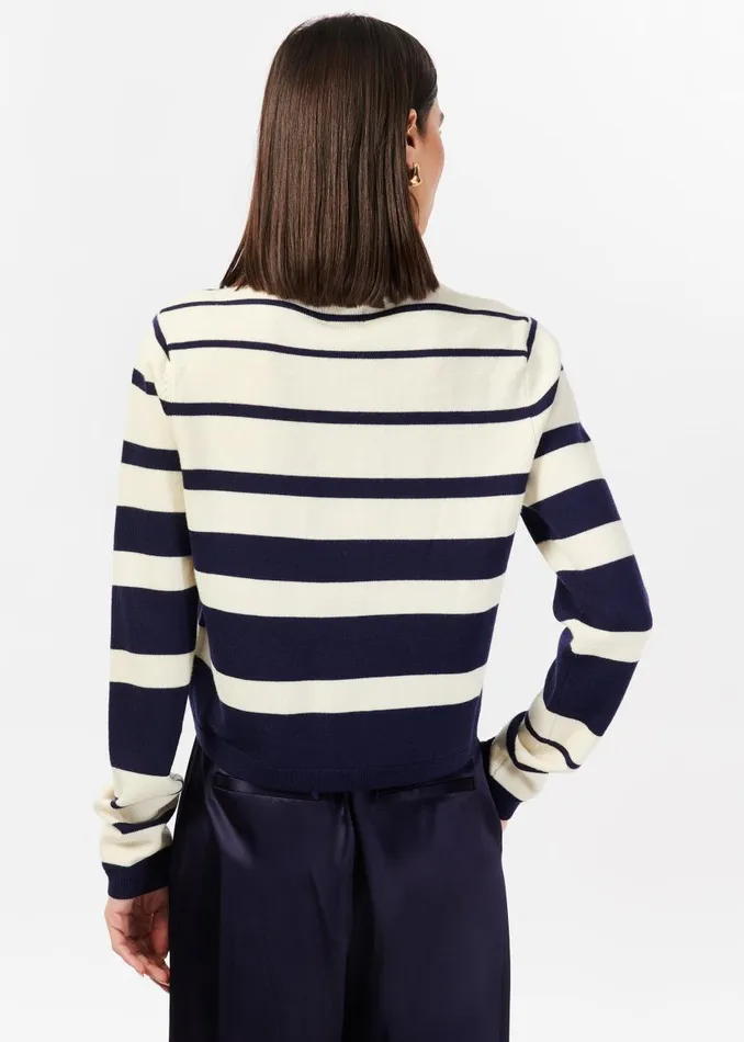 CAMI NYC Tops and Sweaters Women Kimbra Pearl Cardigan Shadow Stripe