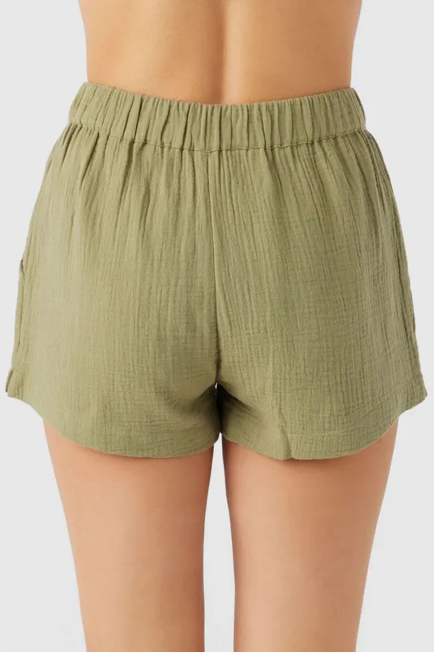 CARALEE DOUBLE GAUZE SHORTS Oil Green Women O039NEILL Collections
