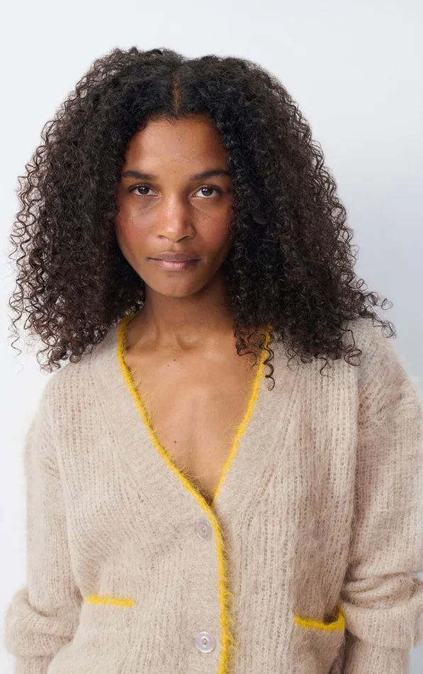Cardigan Bymi Misty Melange Women American Vintage Jumpers and Cardigans Cardigan Bymi Misty Melange Women American Vintage Jumpers and Cardigans