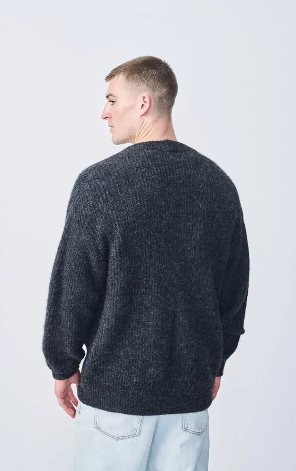 Cardigan East Melange Charcoal Men American Vintage Jumpers and Cardigans Cardigan East Melange Charcoal Men American Vintage Jumpers and Cardigans