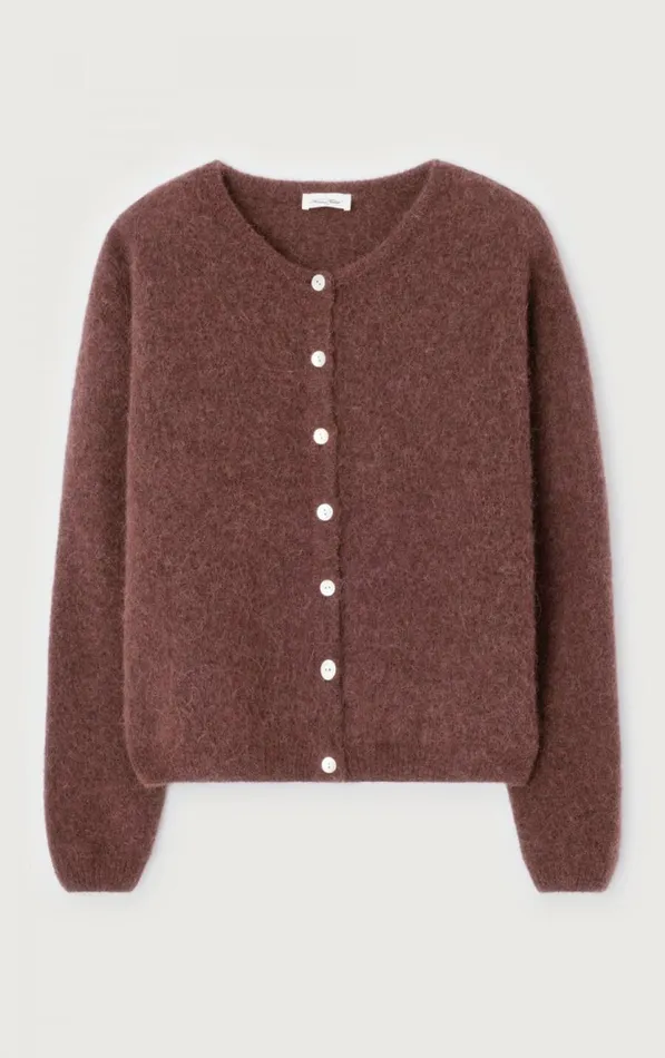 Cardigan Vitow Choco Black Melange Women American Vintage Jumpers and Cardigans Cardigan Vitow Choco Black Melange Women American Vintage Jumpers and Cardigans