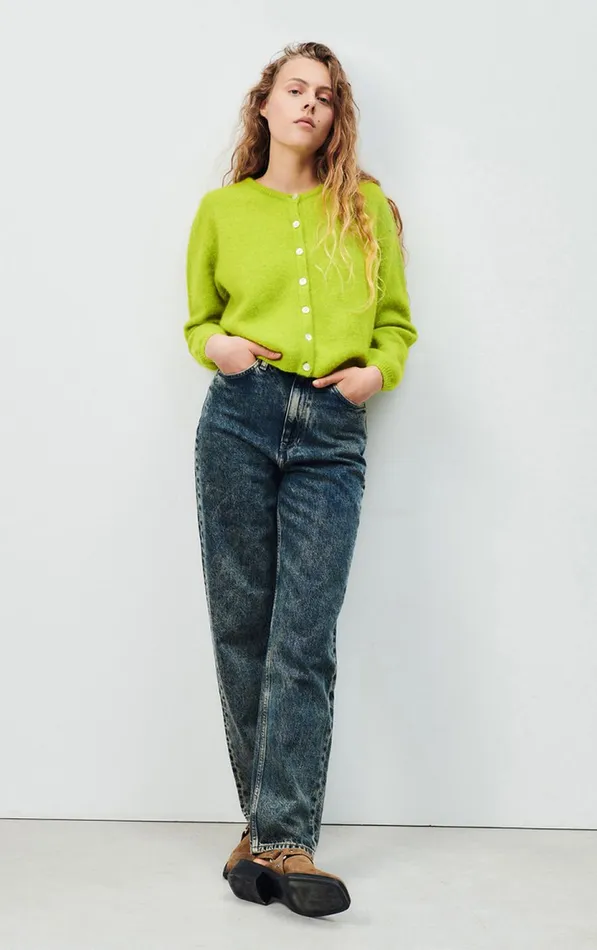 Cardigan Vitow Moss Melange Women American Vintage Jumpers and Cardigans Cardigan Vitow Moss Melange Women American Vintage Jumpers and Cardigans