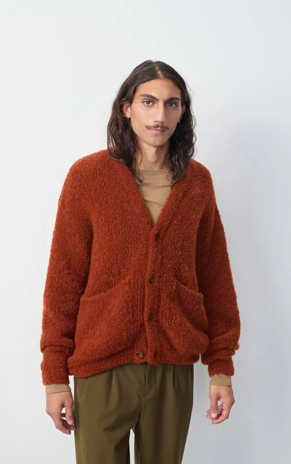 Cardigan Zolly Brick Melange Men American Vintage Jumpers and Cardigans