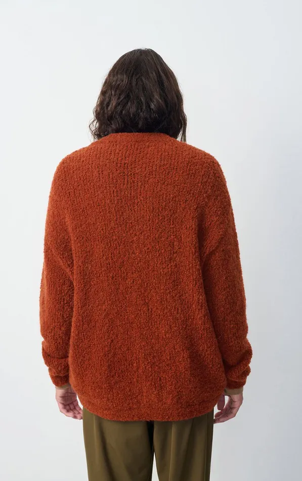 Cardigan Zolly Brick Melange Men American Vintage Jumpers and Cardigans Cardigan Zolly Brick Melange Men American Vintage Jumpers and Cardigans