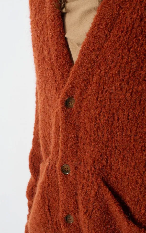 Cardigan Zolly Brick Melange Men American Vintage Jumpers and Cardigans Cardigan Zolly Brick Melange Men American Vintage Jumpers and Cardigans