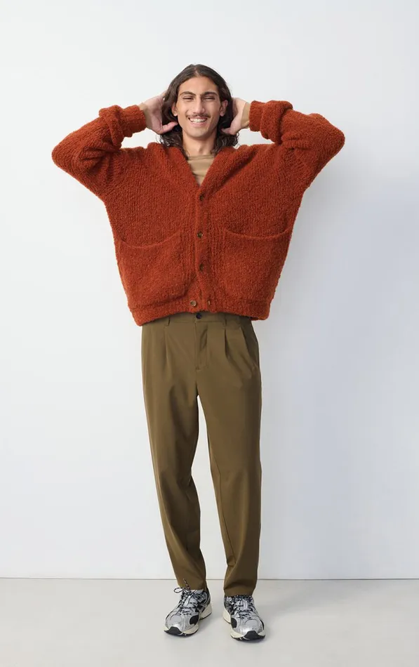 Cardigan Zolly Brick Melange Men American Vintage Jumpers and Cardigans Cardigan Zolly Brick Melange Men American Vintage Jumpers and Cardigans