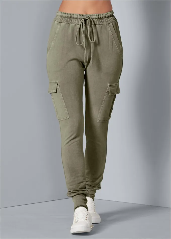 CARGO LOUNGE JOGGERS Olive Women VENUS Bottoms CARGO LOUNGE JOGGERS Olive Women VENUS Bottoms