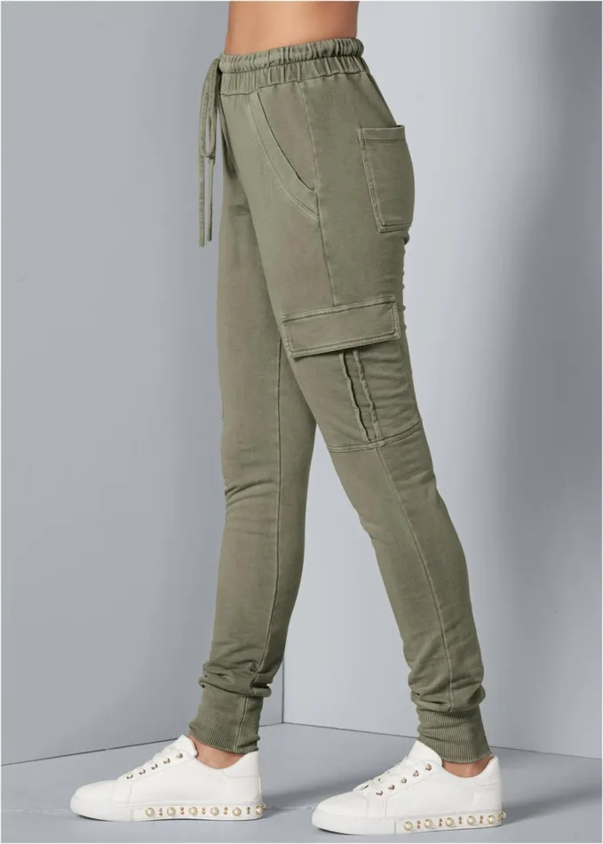 CARGO LOUNGE JOGGERS Olive Women VENUS Bottoms CARGO LOUNGE JOGGERS Olive Women VENUS Bottoms
