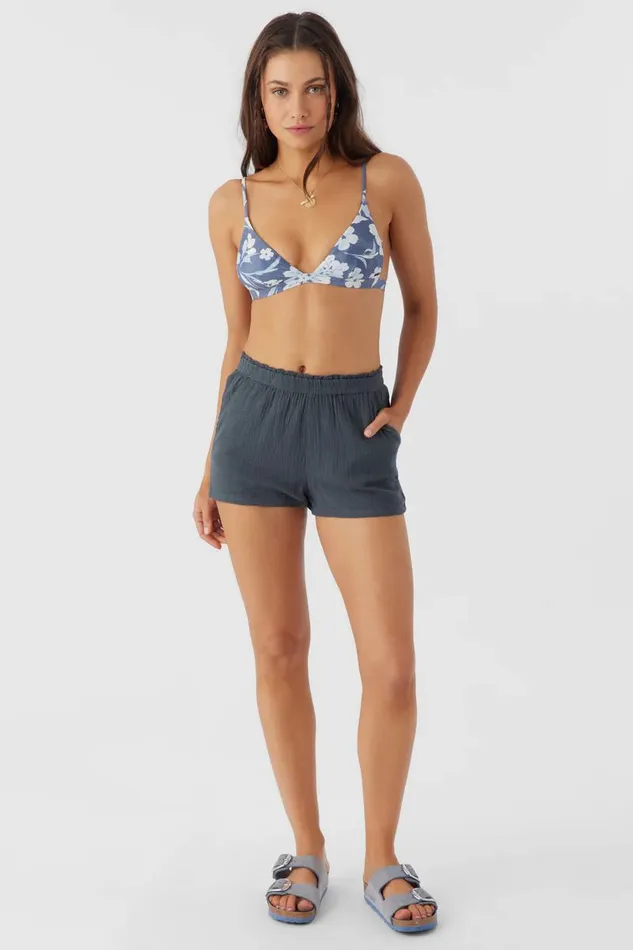 CARLA CRINKLE DOUBLE GAUZE BEACH SHORTS Slate Women O039NEILL Collections