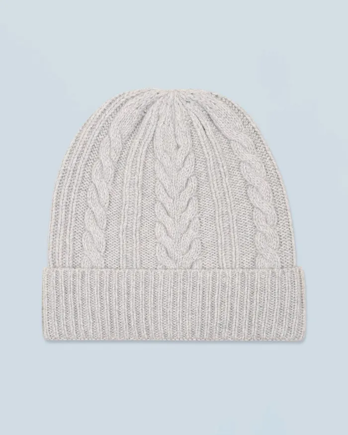 Cashmere Beanies From Future Twisted Cuffed Beanie Gray Stone
