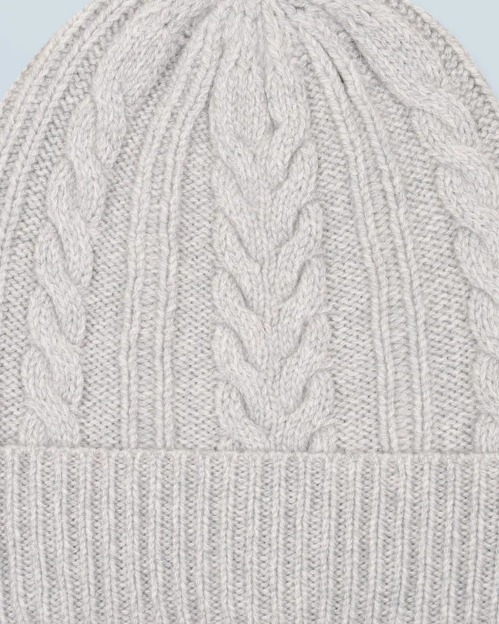 Cashmere Beanies From Future Twisted Cuffed Beanie Gray Stone
