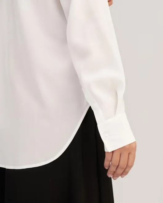Casual Drop Shoulders Oversize Silk Shirt Women Women Blouses Lilysilk Shirts