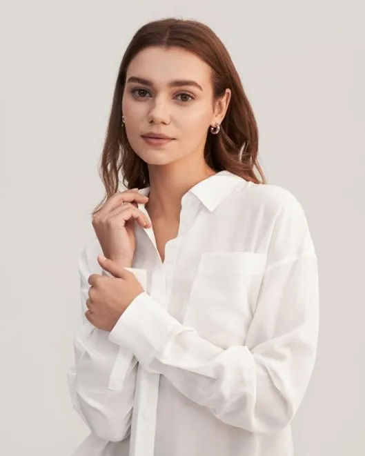 Casual Drop Shoulders Oversize Silk Shirt Women Women Blouses Lilysilk Shirts