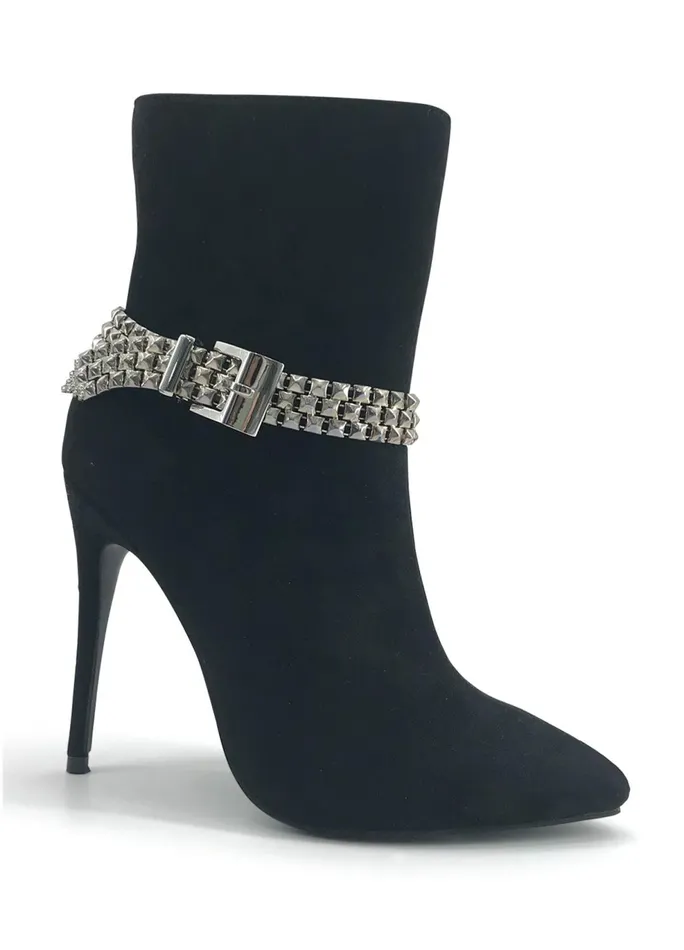 CHAIN BUCKLE BOOTIES Black Women VENUS Boots and Booties