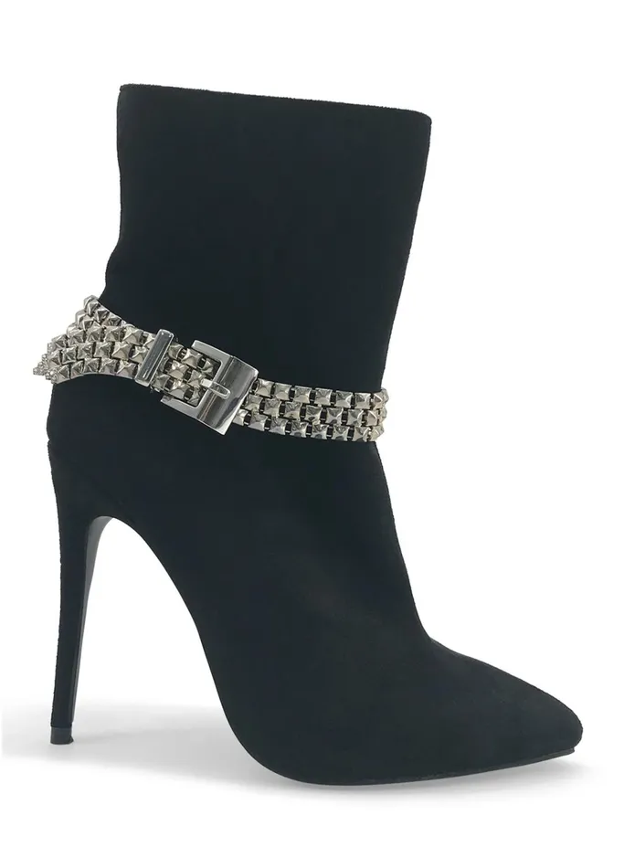CHAIN BUCKLE BOOTIES Black Women VENUS Boots and Booties