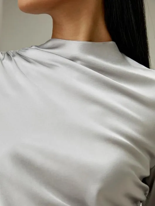 Charming Silk Blouse With Oblique Pleats Women Blouses Lilysilk Shirts