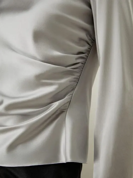 Charming Silk Blouse With Oblique Pleats Women Blouses Lilysilk Shirts