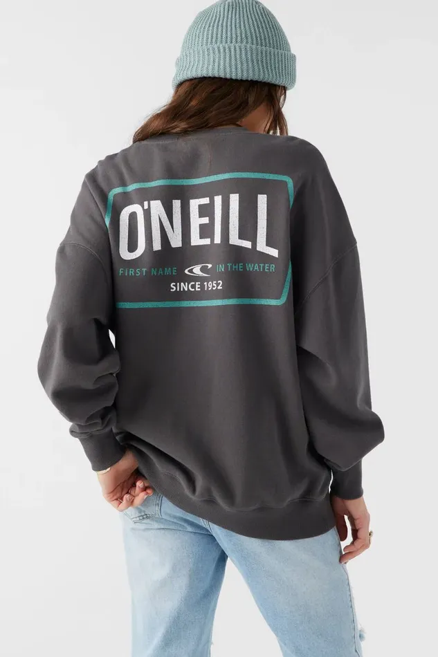 CHOICE CREWNECK OVERSIZEDFIT FLEECE PULLOVER Washed Black Women O039NEILL Collections