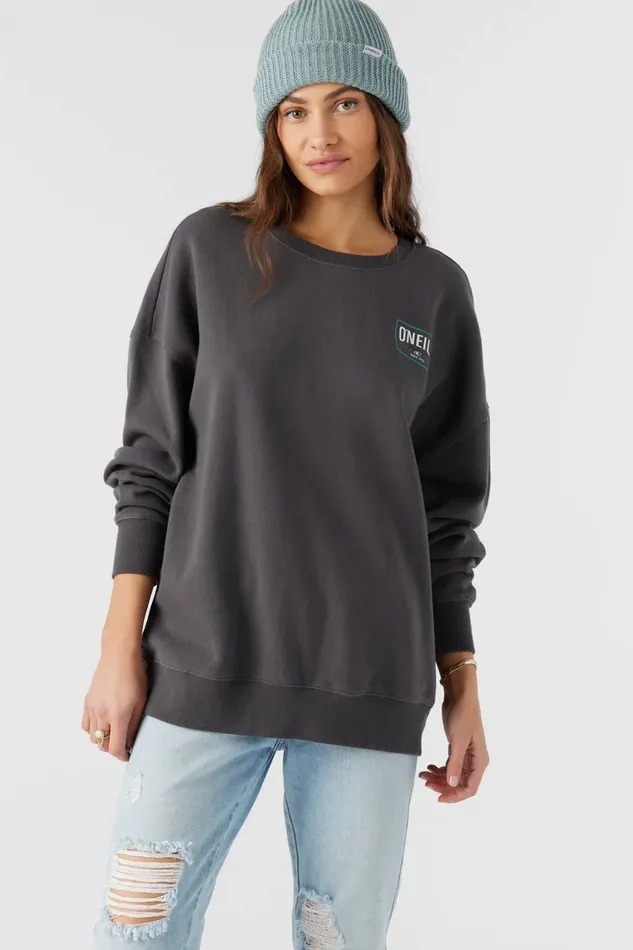 CHOICE CREWNECK OVERSIZEDFIT FLEECE PULLOVER Washed Black Women O039NEILL Collections
