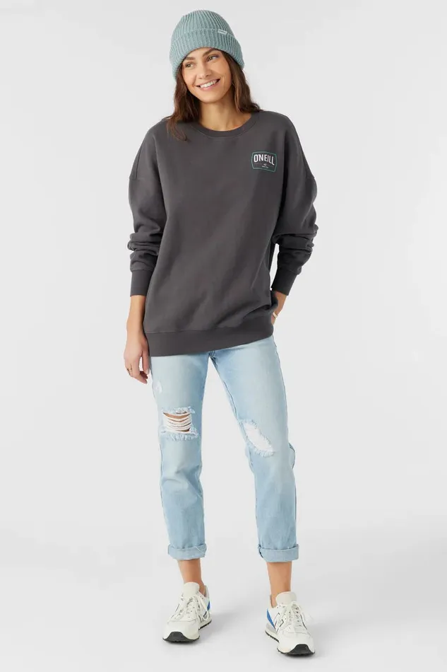 CHOICE CREWNECK OVERSIZEDFIT FLEECE PULLOVER Washed Black Women O039NEILL Collections