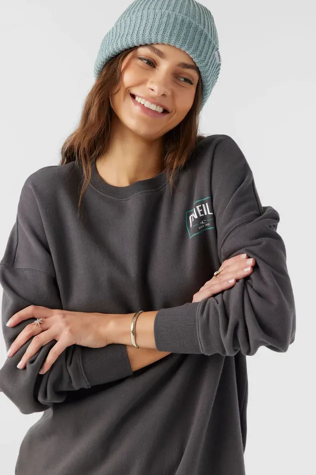 CHOICE CREWNECK OVERSIZEDFIT FLEECE PULLOVER Washed Black Women O039NEILL Collections