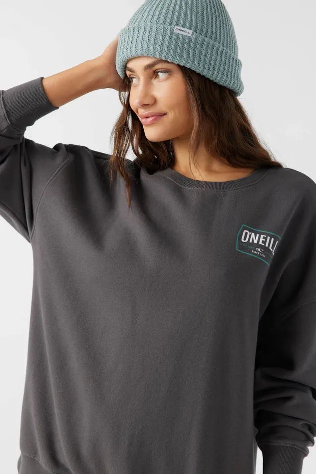 CHOICE CREWNECK OVERSIZEDFIT FLEECE PULLOVER Washed Black Women O039NEILL Collections