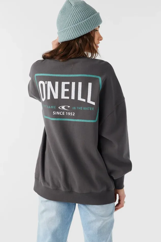 CHOICE CREWNECK OVERSIZEDFIT FLEECE PULLOVER Washed Black Women O039NEILL Collections