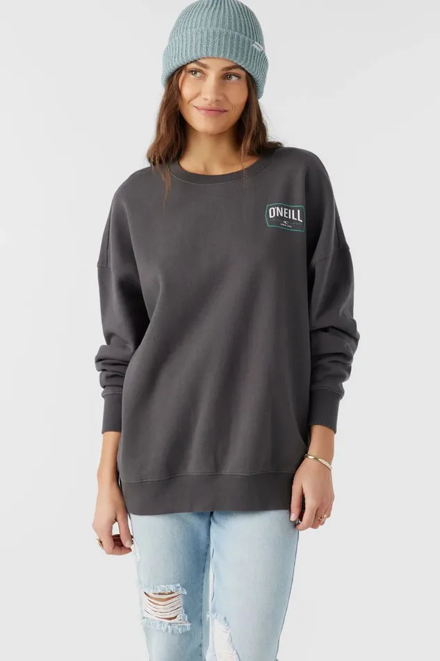 CHOICE CREWNECK OVERSIZEDFIT FLEECE PULLOVER Washed Black Women O039NEILL Collections