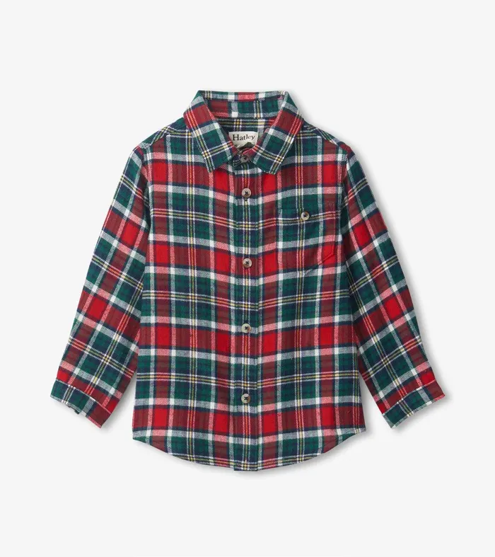 Christmas Plaid Toddler Button Down Shirt Hatley