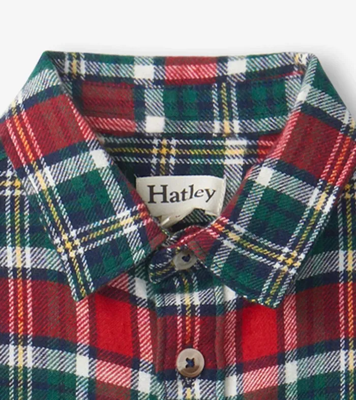 Christmas Plaid Toddler Button Down Shirt Hatley