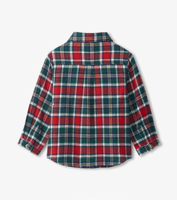 Christmas Plaid Toddler Button Down Shirt Hatley