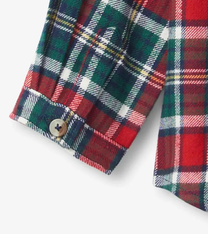 Christmas Plaid Toddler Button Down Shirt Hatley