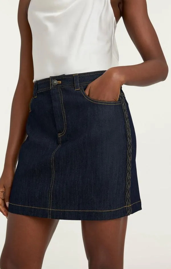 Cinq Sept Braided Lynette Skirt Indigo Women Skirts
