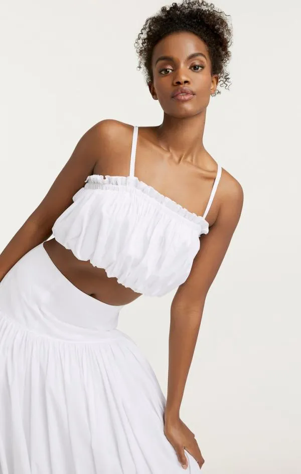 Cinq Sept Ivee Top White Women Tank Tops and Camisoles
