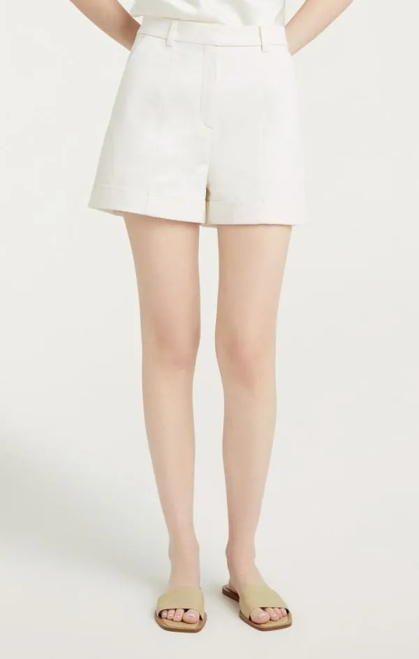 Cinq Sept Sateen Galena Short White Women Shorts