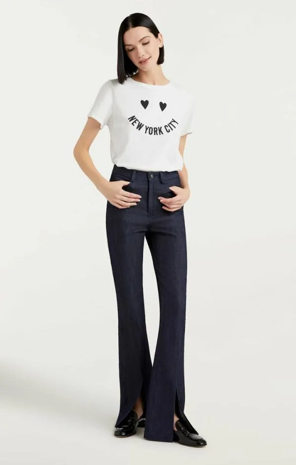 Cinq Sept Smiley New York Tee Whiteblack Women Tees