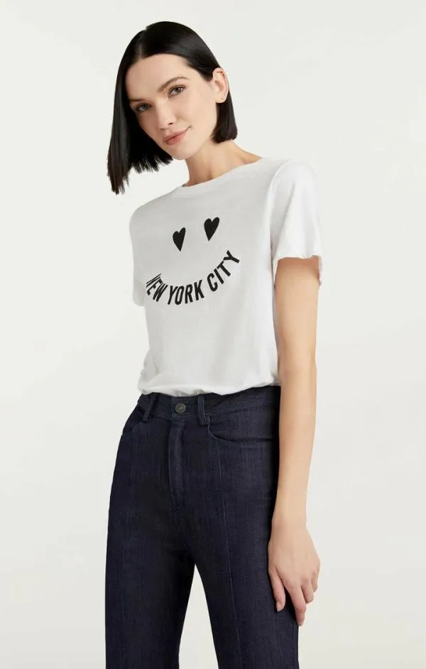Cinq Sept Smiley New York Tee Whiteblack Women Tees