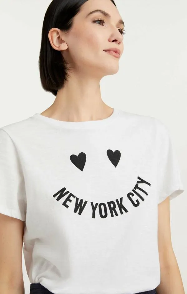 Cinq Sept Smiley New York Tee Whiteblack Women Tees