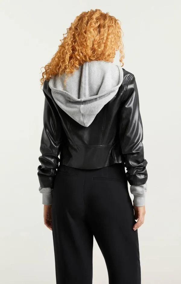 Cinq Sept Vegan Leather Evie Jacket Blackheather Grey Women Outerwear