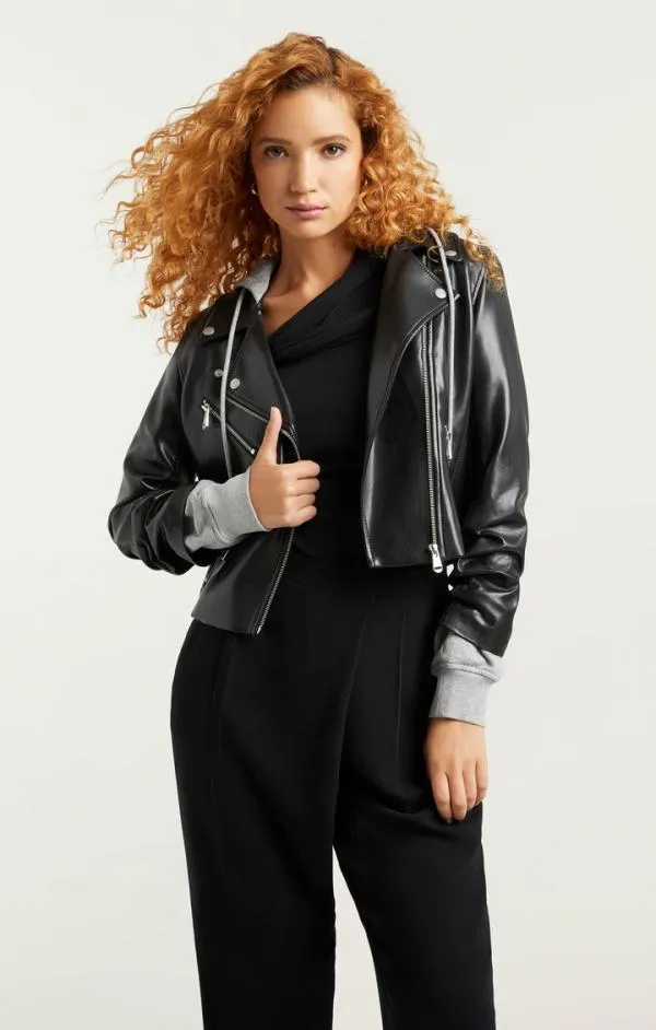 Cinq Sept Vegan Leather Evie Jacket Blackheather Grey Women Outerwear