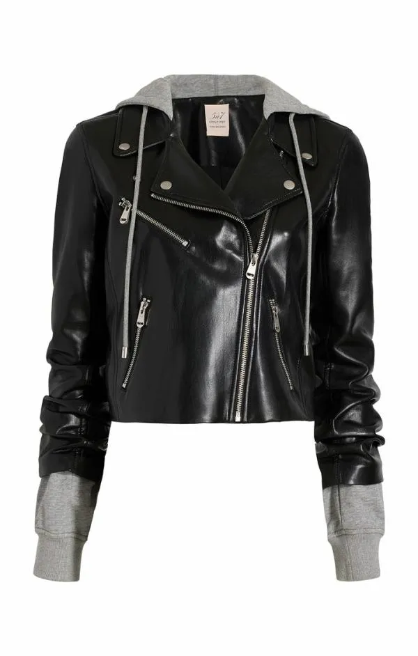Cinq Sept Vegan Leather Evie Jacket Blackheather Grey Women Outerwear