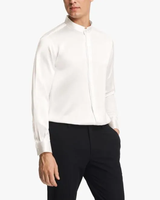 Classic Concealed Placket Silk Men Shirt Men Lilysilk Shirts